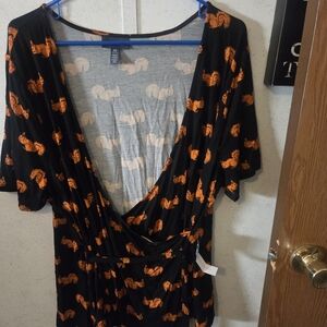 Modcloth black squirrel faux wrap top NWT 2X